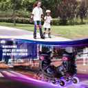 2PM SPORTS Vinal Girls Adjustable Flashing Inline Skates, All Wheels Light Up, Fun Illuminating Skates for Kids Men Adult Women and Boys, L