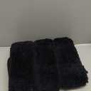 GRANNY SAYS Bathroom Toilet Rugs U Shaped, Bath Mats for Bath, Bathroom Rugs Non Slip Washable, Absorbent Microfiber Toilet Mat, Soft Plush Shaggy Bath Carpet, 20" x 24", Black