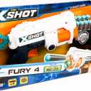 XSHOT Excel Fury 4 Foam Dart Blaster (8 Darts) by ZURU, Multicolor