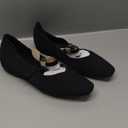 CUSOLEMORE Mary Jane Flat Shoes for Women with Arch Support and Concealed Low Wedge Heel, Comfortable Women Square Toe Ballet Flats Knit Dress Shoes, Size 10