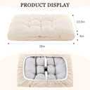 Rectangular Stool Cushion Set of 2, Soft Saddle Stool Cushions with Ties, Nonslip and Washable, Beige, 18 x 10.5 x 4 Inch