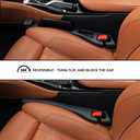 Car Seat Gap Filler and Organizer with Integrated Hook (Set of 2) Blocks Lost Items, Holds Phone, Keys and Wallet Universal Fit for Cars, SUVs and Trucks