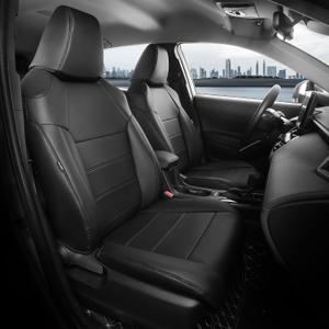 FREESOO for Toyota Corolla Cross Seat Covers L LE XLE 2021 2022 2023 2024 2025 2026, Custom Car Seat Covers Full Set, Leather Seat Covers for SUV, Waterproof Car Seat Cover, Black Not for Hybrid