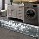 Pauwer Laundry Room Rug Runner 20"x60" Waterproof Rubber Laundry Mat Non Slip Kitchen Mats for Floor Washable Floor Mat Runner Rug for Farmhouse Mudroom Washroom Bathroom Decor (1'8" x 5', Light Grey)