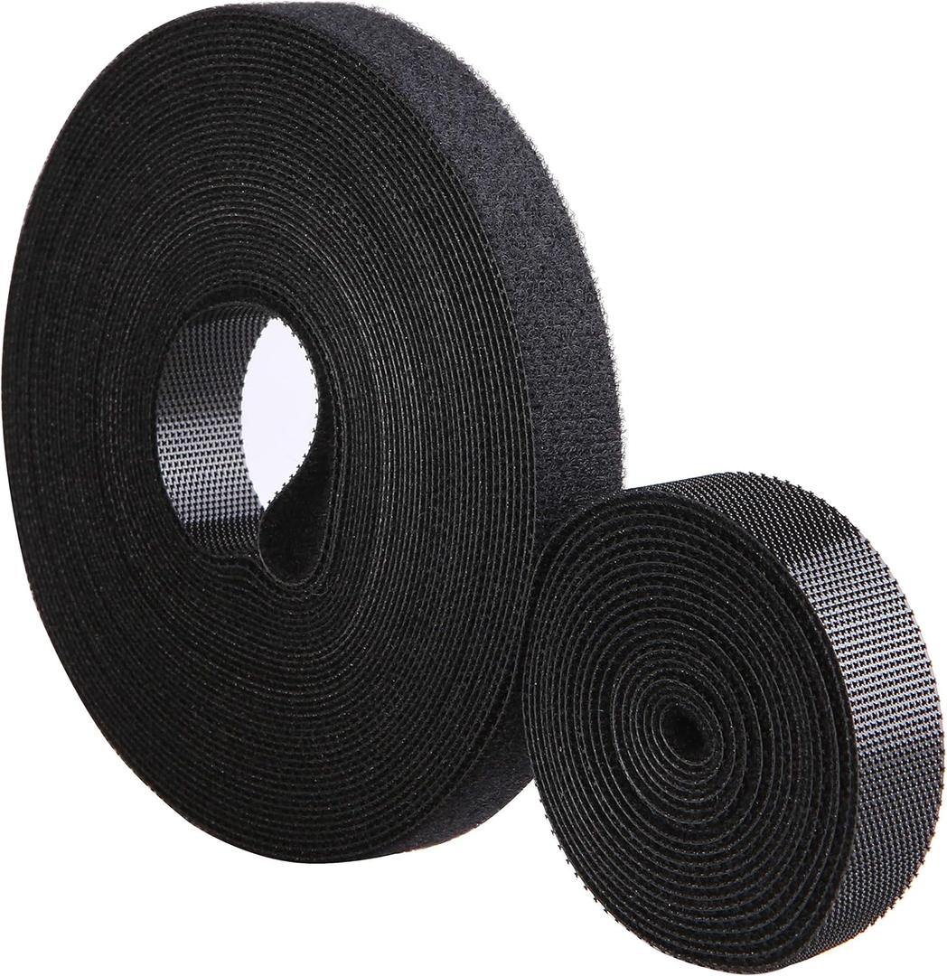 Double-Sided, Self Gripping Multi-Purpose Hook and Loop Fastening Tape 10 Yd/Roll, 0.5" Wide,Reusable (1/2'' x 10 Yards)