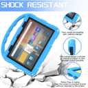 Fire HD 8 Tablet Case for Kids(2024/2022/2020 Release,12th/10th Generation),Incompatible with iPad Samsung,Shock Proof Friendly,360 Rotating Grip Stand,Portable Handle Kid-Proof Case (Blue)