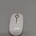 VssoPlor Wireless Mouse, 2.4G Slim Portable Computer Laptop Mouse with Nano Receiver Quiet Silent Optical Mice for Notebook, PC, Laptop, Computer-White and Gold