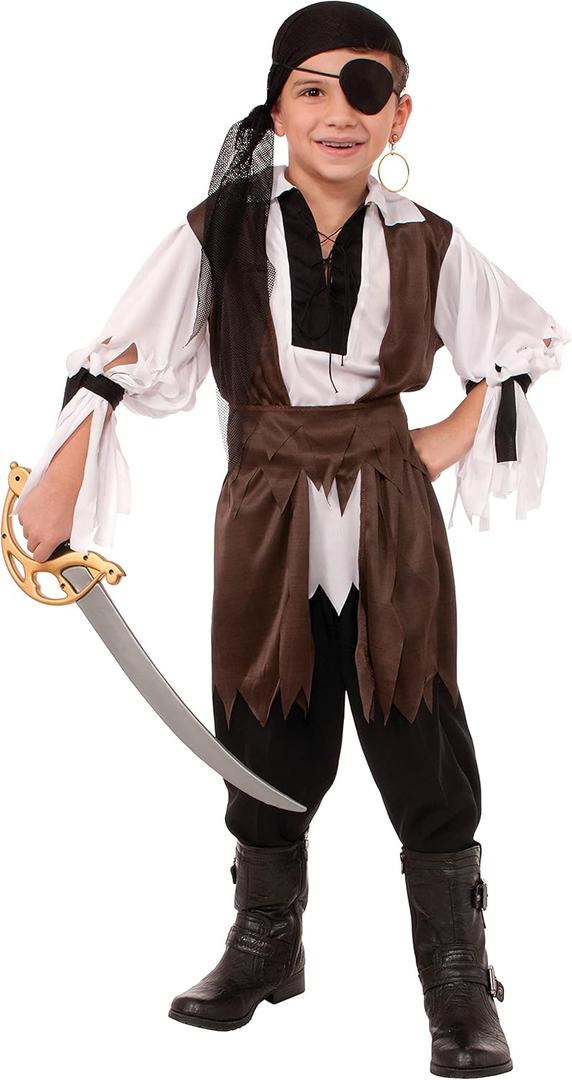 Rubies Caribbean Pirate Costume for Kids, Boy's, Large