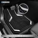 PIC AUTO Heavy Duty Rubber Floor Mats, Silver Aluminum Film Car Mats Set, Front and Rear Car Mats with Anti-Slip Backing, All Weather Protection, Trim-to-Fit for Automotive SUV, Sedan, Van