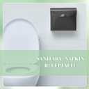 Tioncy 8 Pcs Sanitary Napkin Disposal Receptacle Stainless Steel Sanitary Napkin Receptacle Wall Mounted Tampon Disposal Bin Waste Tampon Holder Feminine Hygiene Container (Black)