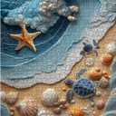 PICKFORU Beach Puzzles for Adults 1000 Pieces, Ocean Wave Seashell Puzzle Turtle, Unique Coastal Seaside Puzzle Challenge Wall Art Decor