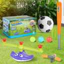 2-in-1 Water Sprinkler Baseball Toy Set for Kids, Summer Outdoor Water Game with 2 Sprinkler Heads, 360 Rotating Sprinkler for Backyard Summer Fun