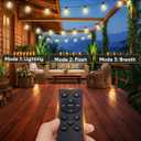 Brightever 120FT LED Outdoor String Lights with Remote, Patio Lights Outdoor Waterproof with 36+2 Shatterproof ST38 LED Bulbs, Dimmable Outside Hanging Light for Porch, Garden, Backyard, Cafe, 2700K