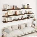 RICHFOCUS 24Inch Floating Shelves for Wall 2Pack|Rustic Brown|8" D, 23.6"L x 8"D, Set of 2