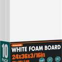 10 Pack White Foam Board for Art Craft, 24 x 36 x 3/16" Thick