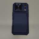 for iPhone 17 Pro Case Wallet with Screen Protector (Tempered Glass), Slide Camera Cover, Military Grade Drop, Card Holder (4-5 Cards), Heavy Duty Men Women Case for iPhone 17 Pro, Blue