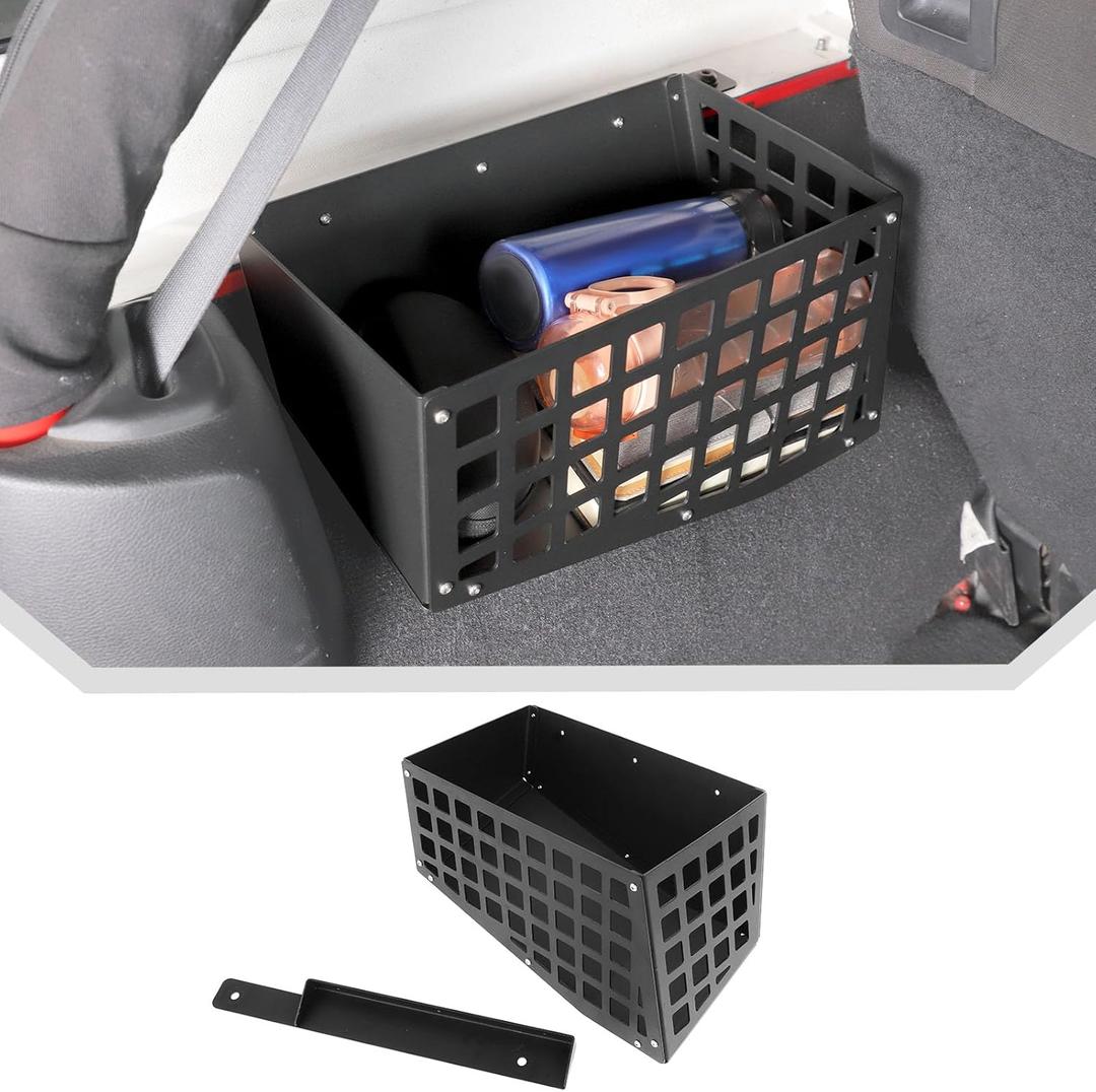 JeCar Aluminum Alloy Trunk Wheel Weel Molle Storage Organizer for 2007-2017Jeep Wrangler JK JKU (Driver Side)
