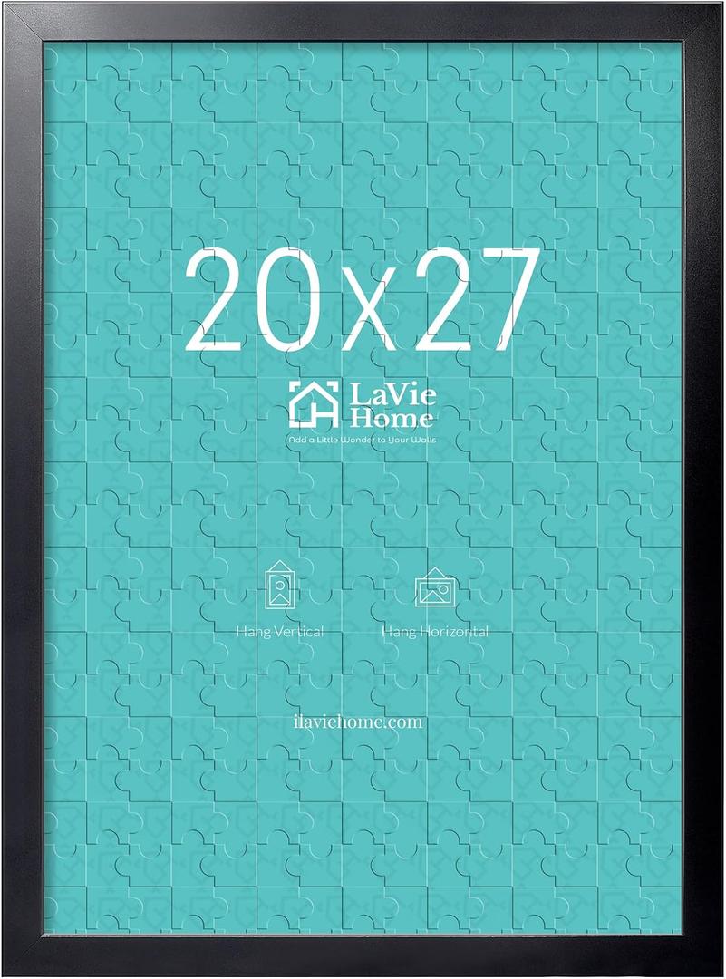 LaVie Home 20x27 Picture Frame Black, Puzzles Frame for Wall Decoration, Classic Black Minimalist Style Suitable for Decorating Houses, Offices, Hotels, Puzzles Posters Photos or Artwork, 1 Pack