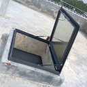 Skylight Window with Double-Layer Tempered Glass, Customizable Roof Skylight Covers for Sloped & Flat Roof, Highly Sealed Basement Daylighting Window(80x80cm/31.5x31.5inch)