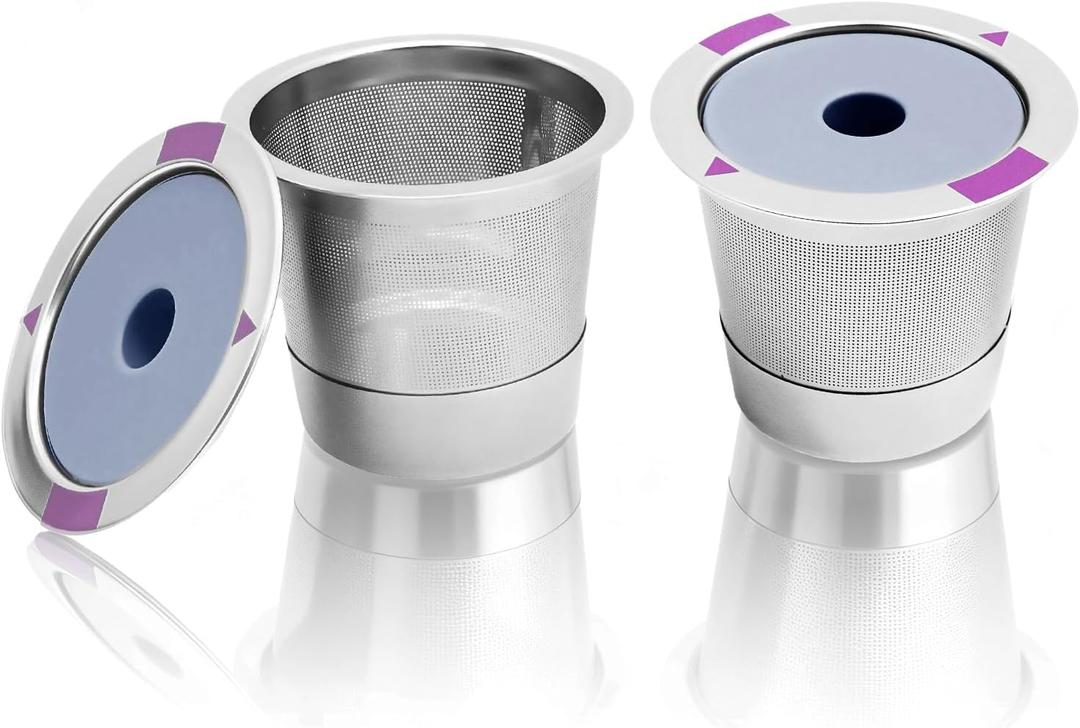 Premium Reusable K Cups Coffee Filter,Stainless Steel k Cups Reusable Coffee Pods Compatible with Keurig 1.0 and 2.0 Coffee machine(2pack)