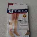 Truform 30-40 mmHg Compression Stockings for Men and Women, Knee High Length, Closed Toe, Beige, Large (Large (1 Pair))