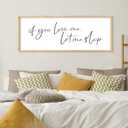 YWJKWLGS If You Love Me Let Me Sleep Wall Art, 32x12 Inch Natural Wood Framed Funny Bedroom Sign, Minimalist Quote Poster for Master Bedroom Above Bed Decor