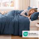 Love's cabin Navy Blue Queen Comforter Set, 3-Piece Prewashed Queen Size Bedding Set with 1 Comforter (90" x 90") and 2 Pillowcases (20" x 26"), Lightweight & Breathable Bed Set for All Seasons | Soft, Breathable, Lightweight, Comfortable