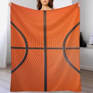 Basketball Blanket Gifts for Boys Girls Kids Adults Warm Cozy Flannel Basketball Throw Blanket for Couch Bed 50"x40"