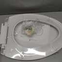 Elongated Toilet Seat 18.5", Soft Close, Never-Loosen Design, White Plastic