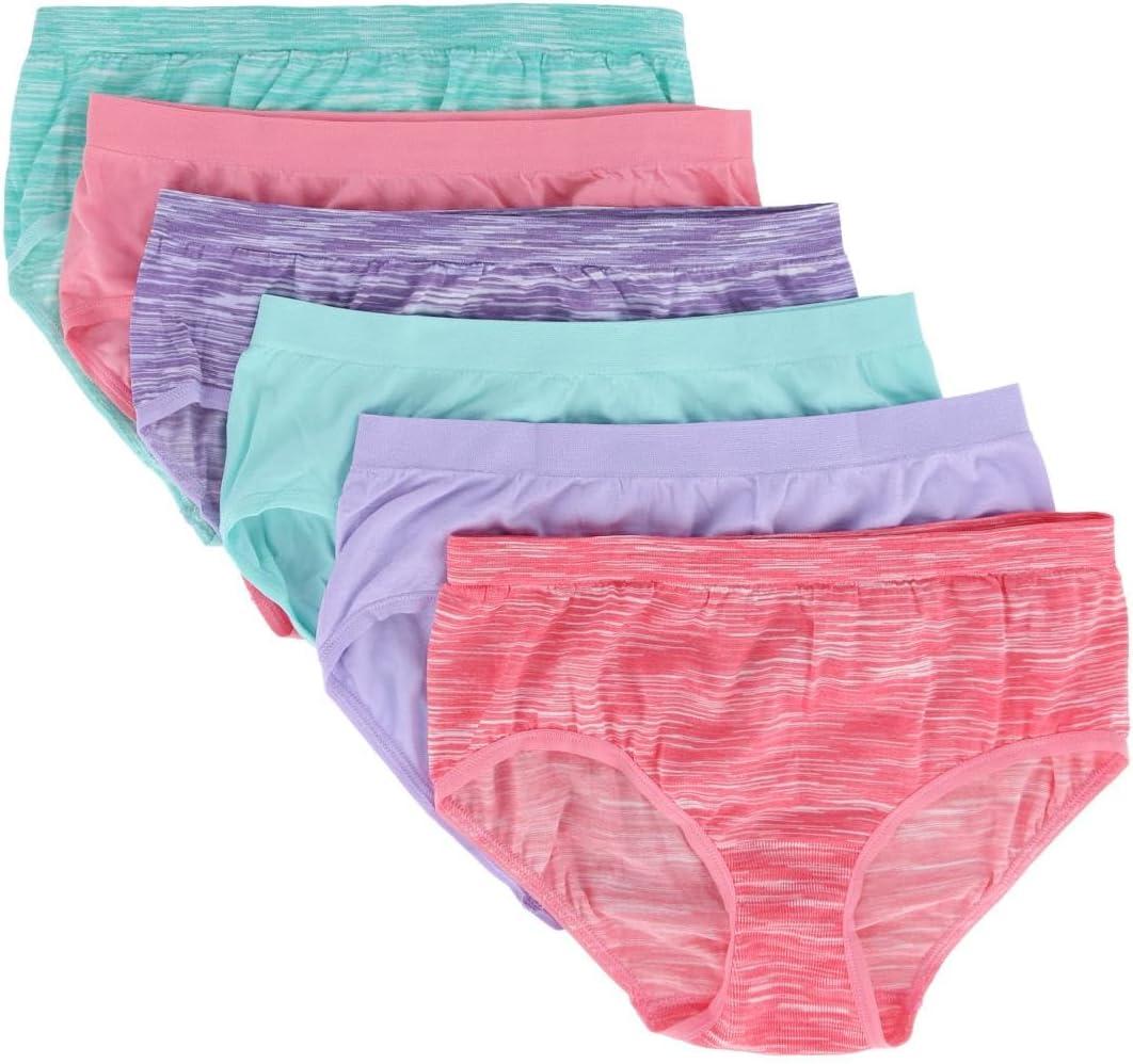 Fruit of the Loom Girls' Seamless Underwear Multipack (6-8, Brief - 6 Pack - Assorted)