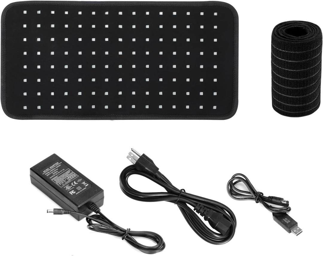 25W 660nm LED Red Light and 850nm Near Infrared Light Therapy Devices Large Pads Wearable Wrap for Body Pain Relief (4 Piece Set)
