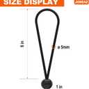 50 Pcs Ball Bungee Cords 6 Inch Black Heavy Duty Outdoor for Canopy Tarp Tie Downs, UV Resistant