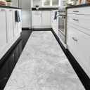 DEXI Kitchen Floor Mats Cushioned Anti Fatigue, 23x86 Large Long Standing Comfort Runner Rug Waterproof, Marble Memory Foam Padded for Front Sink Laundry, Light Grey