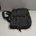 Prite Quilted Tote Bag for Women, Lightweight Puffer Tote with Zipper, Travel Work Nurse Gym Bag(Black)