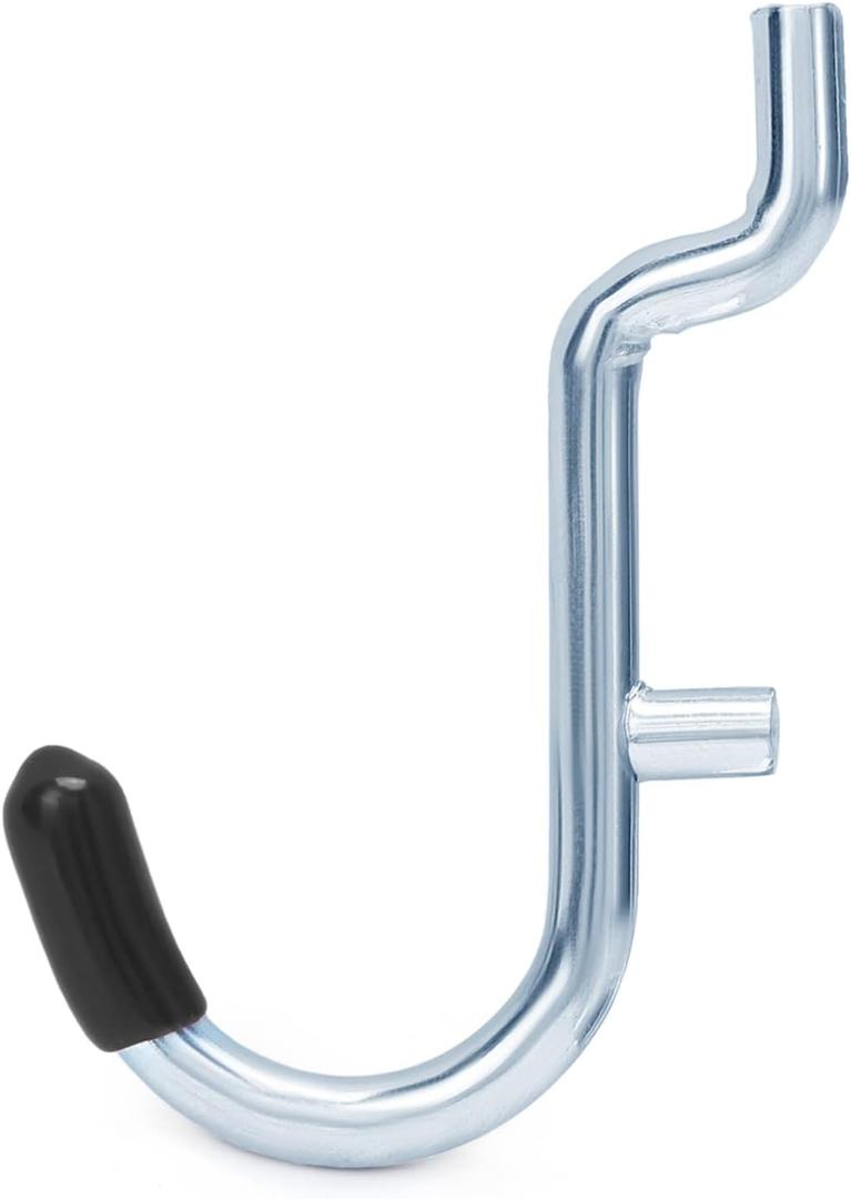 1/4 Inch Extra Thick Pegboard Hooks,Only Suitable for 1/4" Pegboard Board,Metal Pegboard Hooks for Hanging Storage(60pcs J Hook, Black)