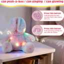 Glow Guards 10'' Light up Peek-a-Boo Bunny Stuffed Animal, Singing Rainbow Bunny Stuffed Toy, Animated Interactive Rabbit Plush Toys Easter Birthday Gifts for Baby Toddlers Girls Boys