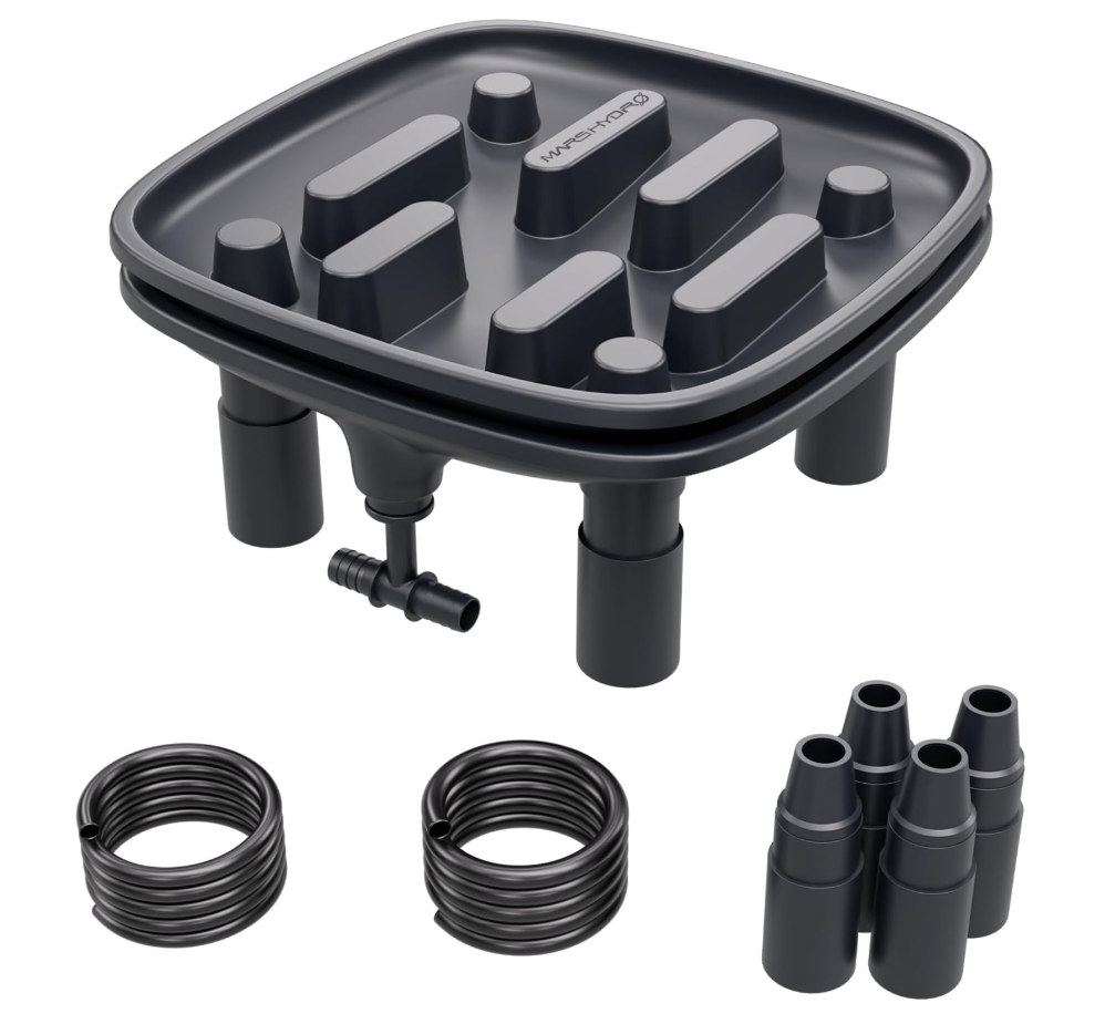 MARS HYDRO Drainage Trays 2-Pack Pot Elevator with 1.2m Drainage Pipe for Grow Tents & Patio Plants