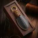 for Nissan Leather Key Fob Cover with Keychain Compatible with Altima Rogue Sentra Pathfinder Armada Maxima Murano