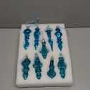 Glass Christmas Ball Drop Finial Ornaments Holiday Trees Wreaths & Garland Decor Blue Color (9 Pieces)
