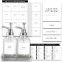Laundry Labels for Jars, 136 Preprinted Home and Laundry Label Stickers for Storage Bins, Cleaning Jars, Spray Bottles, Linen Closet, Household Organization