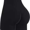 Sunzel Women's Invisible Butt Scrunch Shorts, High Waisted Biker Shorts, Gym Workout Yoga Running Shorts with Tummy Control 4"(Large, Black)