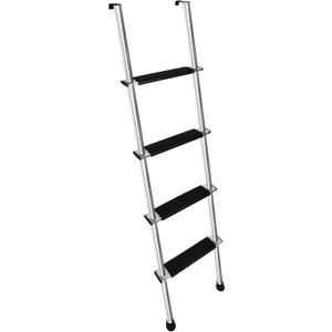 57" RV Bunk Ladder, 4 Step Integrated Aluminum Camper Bunk Bed Ladder with Anti-Slip Rubber Foot Pads, Sliver