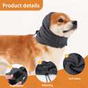 Dog Ear Muffs & Wrap - Noise Protection, Anxiety Relief & Winter Ear Covers for Bath & Thunderstorms (L-Head Circle(15.7"~22.1"), Dark Grey)