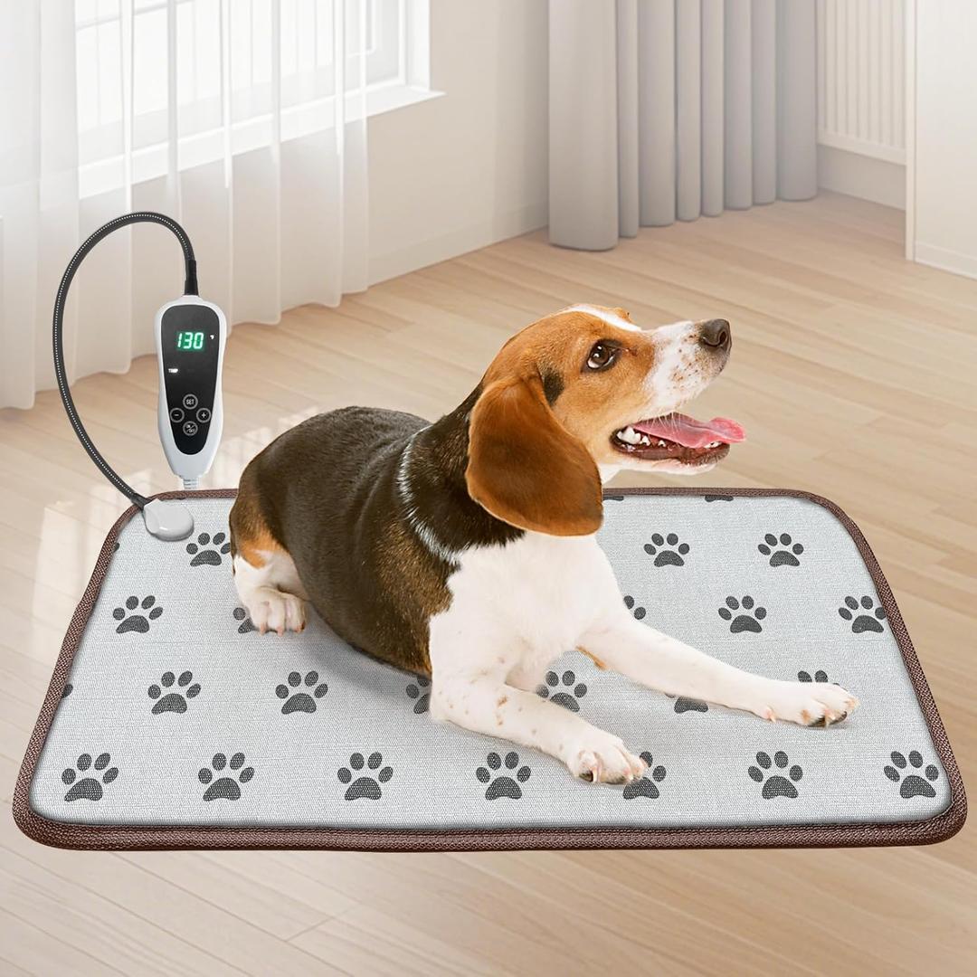Dog Heating Pad 28x18in with Smart Thermostat Switch and Power Line Protection Tube,Obtained MET and UL Dual Certification,Waterproof Puppy Heating pad-Paw Print Dog Heating Pad 28x18in with Smart Thermostat Switch and Power Line Protection Tube,Obtained MET and UL Dual Certification,Waterproof Puppy Heating pad-Paw Print