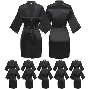 12 Pcs One Size Womens Short Satin Robes Lightweight Silky Wedding Bridal Party Bride Bridesmaid Bathrobes