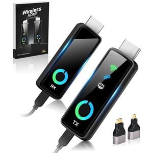 2026 Upgraded Wireless HDMI Transmitter and Receiver with LED Display 328ft/100M, 4K Decode 1080P@60Hz Ultra FHD Video Output, Plug&Play 5G+2.4G for Video to Monitor from PC/Laptop/HDTV/Camera