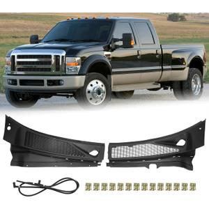 Windshield Wiper Cowl Cover Panel Fit for 2007 2008 2009 2010 Ford F250 F350 F450 F550 Super Duty 2Pcs Front Grille Insert Panel Assembly Left and Right Side 7C3Z-25022A69-AA 7C3Z-25022A68-AA