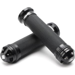 NIBBI Motorcycle Hand Grips, Racing CNC Aluminum & Soft Rubber Handlebar,7/8" Handle Grips for ATV GY6 Scooter, 22mm