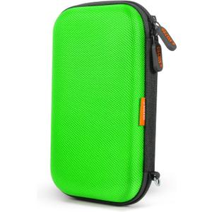 GLCON Power Bank Storage Case Hard EVA Protective Travel Case  Small Electronic Carrying Pouch for Hard Drive, Cell Phone, Charging Cable, External Battery, Earbuds (Light Green)