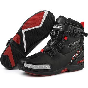 Men's Women's Cool Motorcycle Boots (Black, 40)